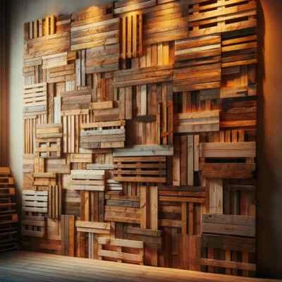 20 x Rustic Weathered Reclaimed Pallet Boards Wood Planks Timber Wall Cladding - Image 1 of 4