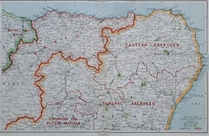 1922 große Karte von Aberdeenshire einschließlich Fraserburgh, Peterhead, Banff, Buckie. - Bild 1 von 7