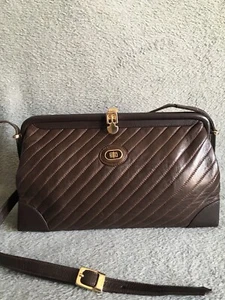 Emilio Pucci Vintage Brown Leather Shoulder Bag - Picture 1 of 12
