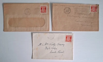1942 to 1944 Guernsey occupation stamps on covers late usage if 1d see details - Image 1 of 2