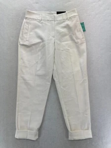 Maurices Dress Pants Women's Medium Long White Stretch Fabric Tapered High Rise - Picture 1 of 14