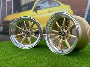 Ruedas 4 x 14 pulgadas 4x100/4x114,3 estilo Watanabe doradas JDM: se adaptan a Honda Toyota - Imagen 1 de 23