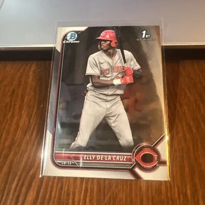 ELLY DE LA CRUZ 2022 1st BOWMAN CHROME PROSPECT BCP-50 REDS - Image 1 of 4