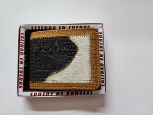 Machu Picchu men's leather wallet, Peru, bifold, embossed, NIB - Picture 1 of 6