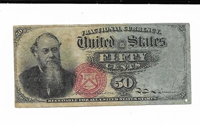 50 Cents United States Currency Fractional 4th Issue FR-1376 Very Fine Note - Image 1 of 3