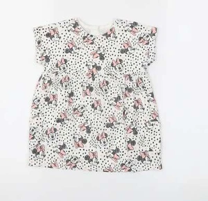 Disney Baby Girls Pink Animal Print 100% Linen Fit & Flare Size 6-9 Months Crew - Picture 1 of 12