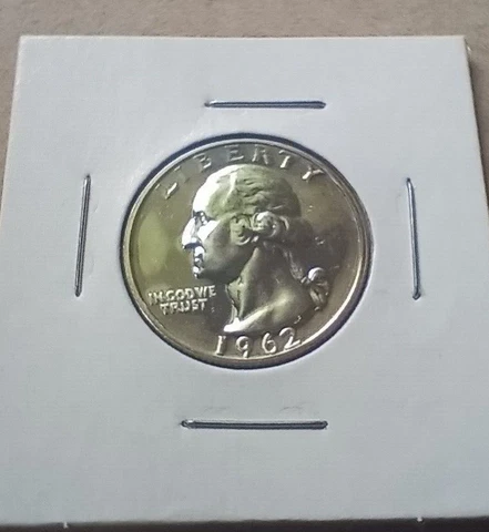 1962 Washington Quarter Gem Proof 90% Silver Coin US 25 Cent Coin BU Cover