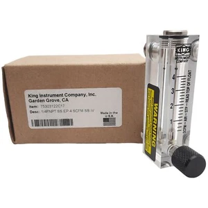 King Instrument 75303122C17 Durchflussmesser, 1/4 F NPT, 100 PSI, 4 SCFM Luft, 4" Maßstab - Bild 1 von 9