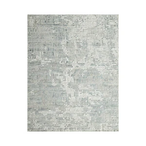 10x14 Gray Hand Knotted Modern Tibetan Wool/Bamboo Silk Area Rug - Picture 1 of 8