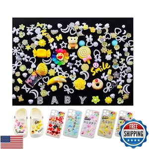 Junk Case Charms, Charms for Junk Cases Yellow Cute Decoration Bow Letter Big - Picture 1 of 5