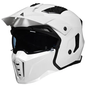 ILM White Open Face Motorcycle 3/4 Half Helmets Vintage Retro ATV Cruiser DOT - Picture 1 of 25