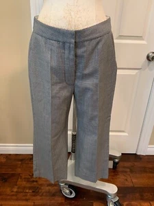 Stella McCartney Black & White Herringbone Cropped Pants, Size 8 (US) 40 (EU) - Picture 1 of 9