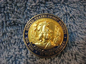 US Stamp Society 15-Year Hat Lapel Pin Tie-Tack - Capitol Lady Freedom Statue - Picture 1 of 4