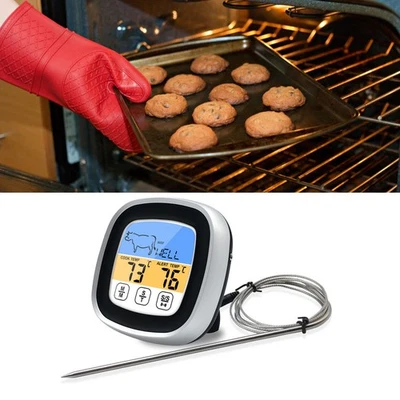 (Schwarz)Digitales Thermometer Mit Timer Hintergrundbeleuchtetem Display - Bild 1 von 4