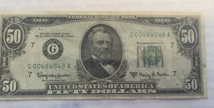 1963 $50 Dollar Bill W/ Cool Serial Number - Picture 1 of 2