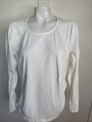 GAIAM Mujer XL Blanco Manga Larga Yoga Top Ajustado Escote Redondo Nylon Foto 1 de 4
