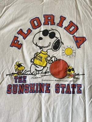 Camiseta 1971 NUTMEG XL Snoopy Joe Cool Florida Sunshine State puntada única ¡Guau! Foto 1 de 4