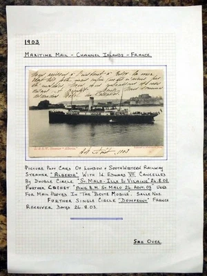 GB 1903 Correo Marítimo Islas del Canal/Francia como se describe Usado GT836 Foto 1 de 2