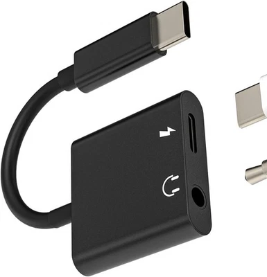 Adaptador de auriculares iPhone 15 Pro Max USB-C a 3,5 mm 2 en 1 DAC cargador divisor Foto 1 de 4