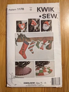 Kwik Sew 1178 Christmas Holiday Decor Tree Skirt Ornaments Stockings  - Picture 1 of 2