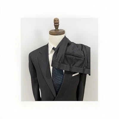 TRAJE DE HOMBRE BROKS BROTHERS HECHO EN ITALIA 42R 35x30,5 LANA CACHEMIR CARBÓN *LEER Foto 1 de 4