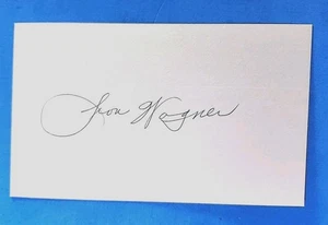 LEON WAGNER Signed 3x5 Index Card CLEVELAND INDIANS MLB HOF - Picture 1 of 3