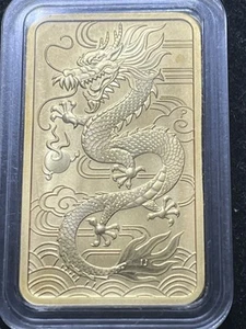 2018-GOLD AUSTRALIA $100 LUNAR DRAGON 1oz .9999 BAR COIN IN CAPSULE - Picture 1 of 3