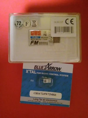 NOS GWS 6CH 72MHz R-6NII Naro Type /  RX 14 Blue Arrow Xtal - Image 1 of 3