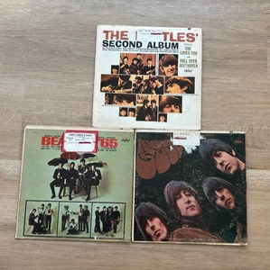 THE BEATLES 3LP Lot: The Beatles Second Album, Beatles '65, Rubber Soul POOR - Picture 1 of 7