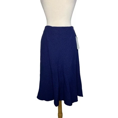 CABI *NEW* Tulip Skirt in Patriot Blue Size 4 Textured Rayon Career #3097 NWT - Image 1 of 4