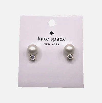 Pendientes Kate Spade Imitación Perla Poste Pendientes Chapados en Oro 18K Joyería NUEVO Foto 1 de 4