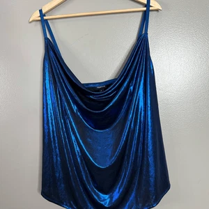 Torrid liquid shine cowl neck camisole night club festivalseason rave blue - Picture 1 of 5