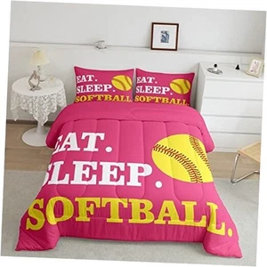 Softball Bedding Set for Girls Boys Kids Ball Sports Theme Twin Multi 54 - Picture 1 of 6