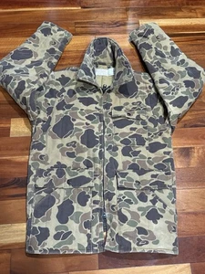 VINTAGE SafTBak Frogskin Duck giacca mimetica uomo Jim Catfish Hunter USA-Large - Foto 1 di 11