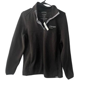 JP Morgan LL Bean Embroidered Fleece Sweater / Sweatshirt Gray Wall Street M - Picture 1 of 6