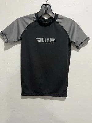 Elite gris y negro NIÑOS Jiu Jitsu Rash Guard talla pequeña Foto 1 de 4