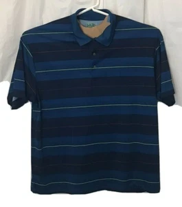 Ben Hogan Polo Men SZ 2XL 50/52 Golf Polo Performance Blue Black Stripes - Picture 1 of 7