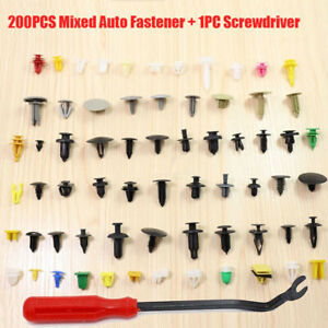 200 Clips Car Body Plastic Push Pin Rivet Trim Moulding Fastener Screwdriver Kit
