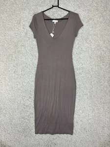 See You Monday Midi Dress Womens Medium Purple Bodycon Pull On V Neck Casual - Picture 1 of 10