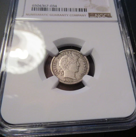 1910 BARBER DIME NGC-VF-35 NICE SILVER DIME Cover