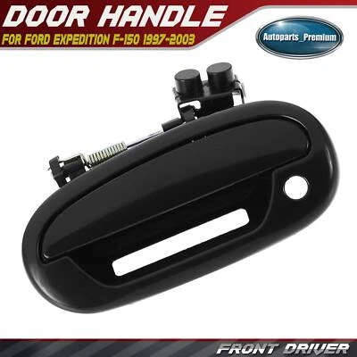 Manija de puerta exterior negra izquierda del conductor delantero con cerradura para Ford Expedition F-150 Foto 1 de 4