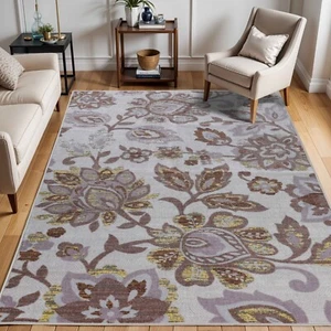 Jezabel Floral Non-Slip Non-Skid Nylon Washable Indoor Area Rugs or Runner Rug - Picture 1 of 21