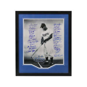 Jackie Robinson Dodgers 1947 ROY Multi Autographed Framed 16x20 Photo (JSA LOA)