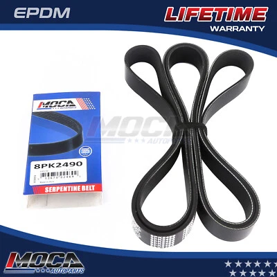Cinturón Serpentine para Ford Lincoln 97-01 4,6 L 5,4 L GAS SOHC DOHC 8PK2490 EPDM MOCA Foto 1 de 4