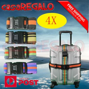 4x Travel Luggage Suitcase Bag Packing Secure Safe Strap Belt Password Lock - Picture 1 of 6