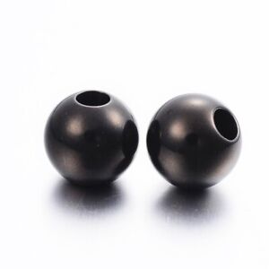10 pcs 304 Stainless Steel Silver Ball Spacer Beads- 12mm x 11mm – Hole: 3.9mm