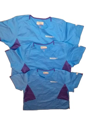 Women's SZ 2X Northwestern Medicine French blue 3 top short sleeve scrubs lot - Image 1 of 4