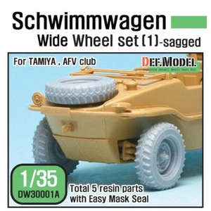 Juego de ruedas anchas Schwimmwagen (1) (para Tamiya, club AFV), modelo DEF DW30001A, 1:35 - Imagen 1 de 8