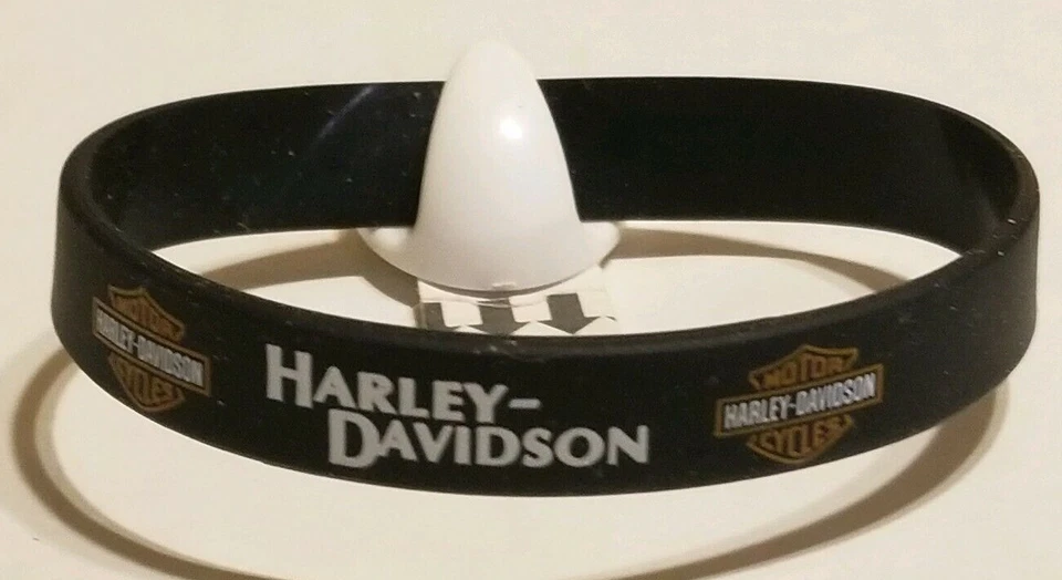 1x Harley Davidson Negro Blanco Naranja Pulsera Silicona .5 Ancho - Vendedor de EE. UU. Foto 1 de 1
