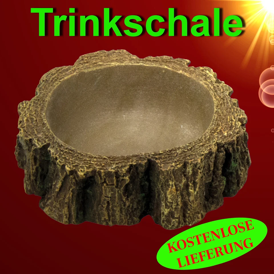 Terrarium 🐟8X9X3 cm TRINKSCHALE  🐟 Bark 1 Napf Wasserschale Reptilien Vogel - Bild 1 von 1